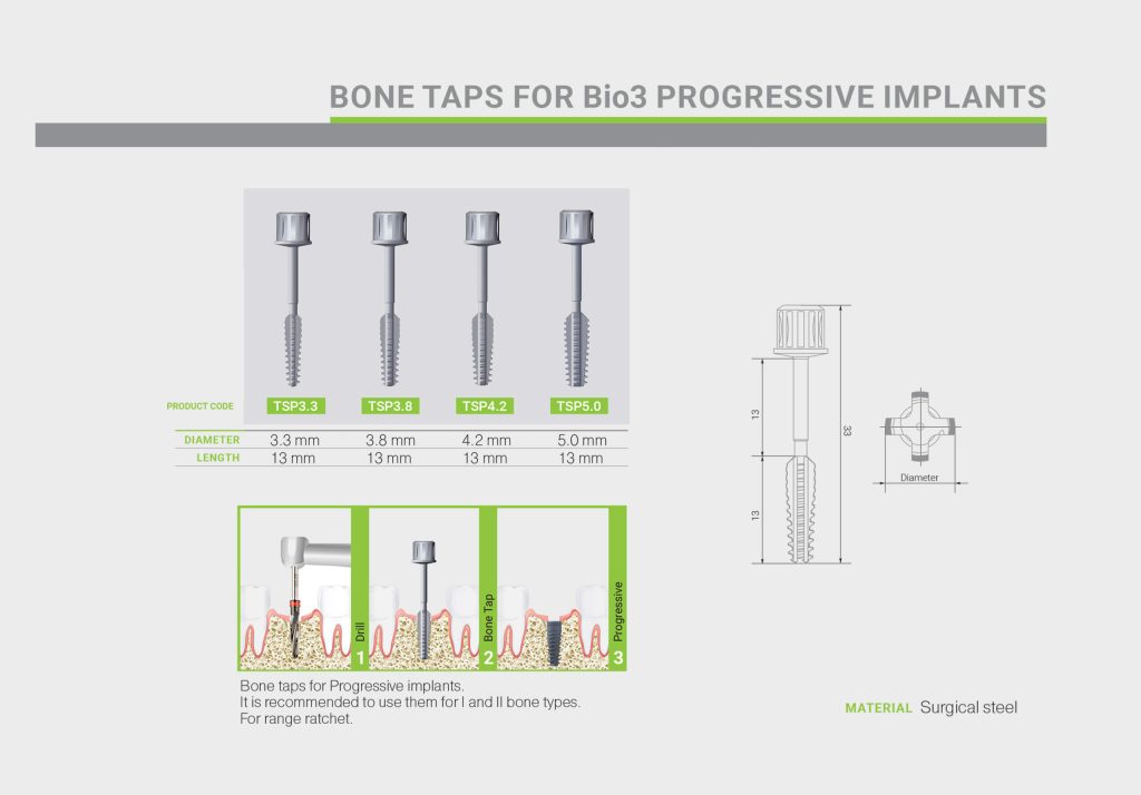 ابزار Bone Taps for Bio3 Progressive