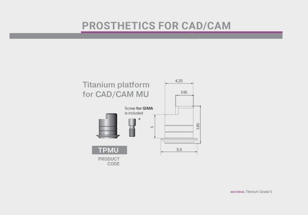 پلتفرم تیتانیوم CAD CAM MU