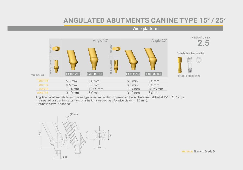 اباتمنت زاویه‌دار Canine بایولاین در پلتفرم رگولار