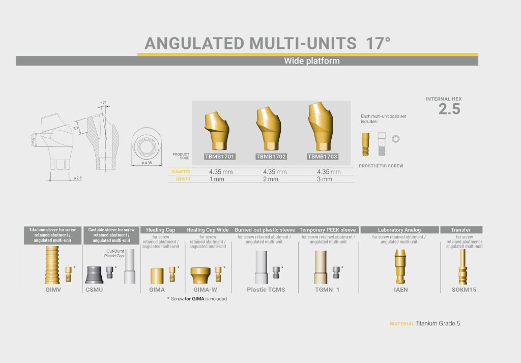 اباتمنت Angulated Multiunits 17˚ بایوتری در پلتفرم رگولار