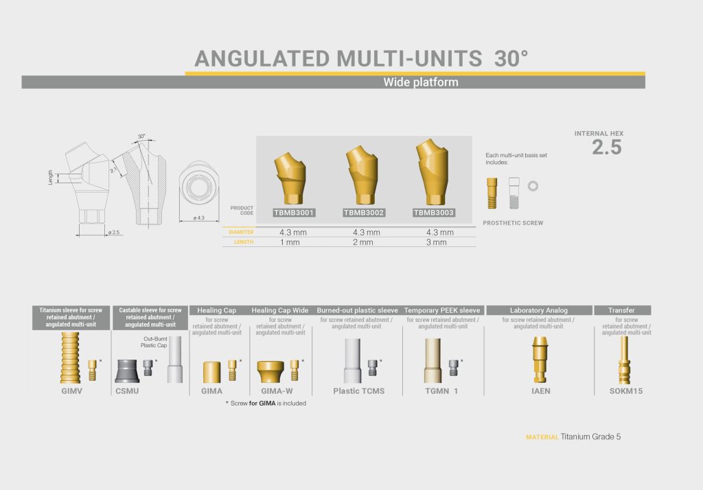 اباتمنت Angulated Multiunits 30˚ بایوتری در پلتفرم رگولار