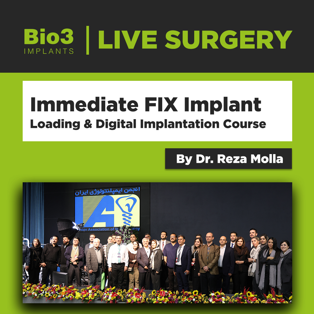 لایوسرجری ایمپلنت فوری فیکس بایوتری به صورت دیجیتال توسط آقای دکتر رضا ملا دکتر رضا ملا